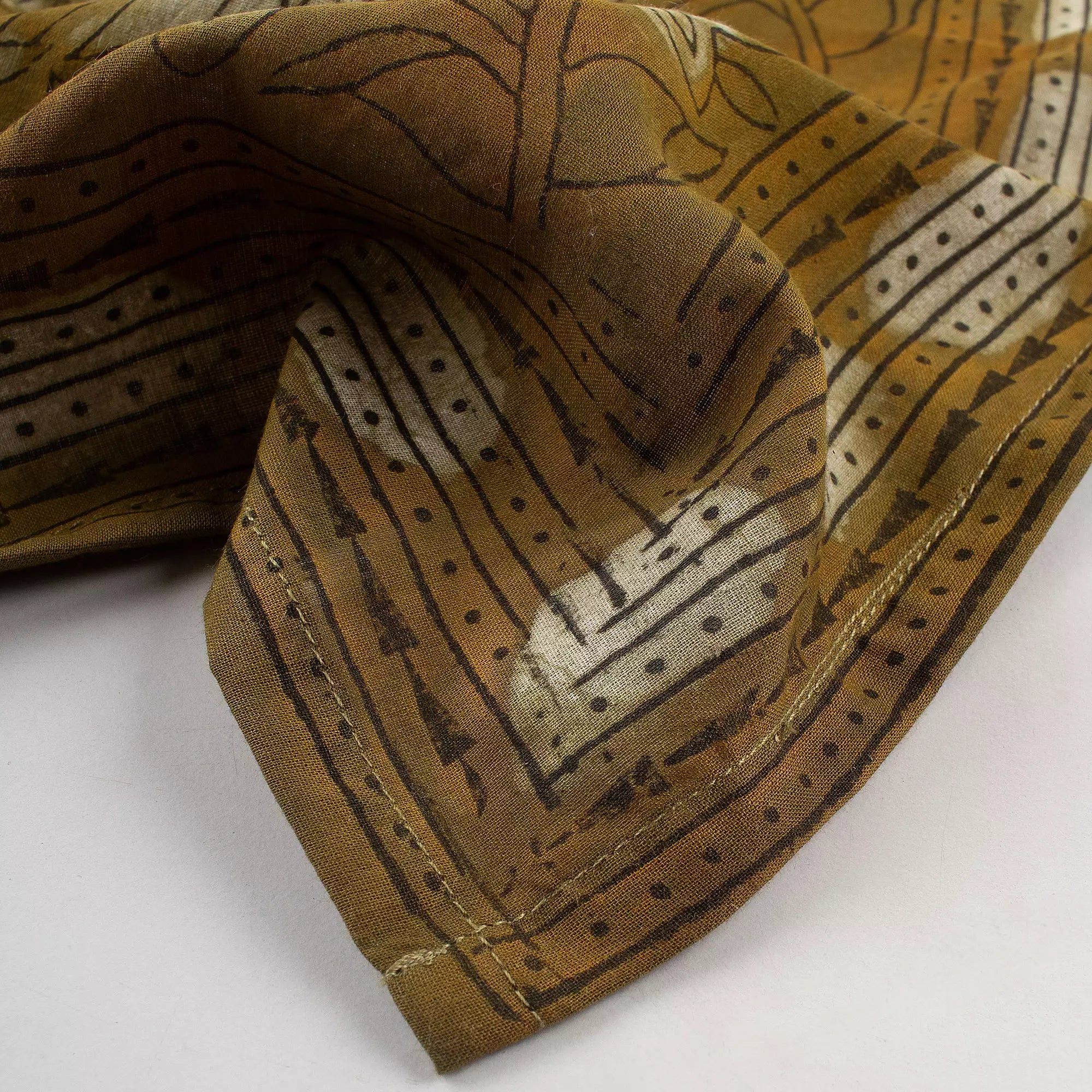 Floral Hand Block Printed Dabu Cotton Bandana 612
